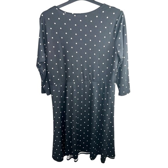 NY Collection Polka Dot Black & White Womens Dress Size XL - Picture 2 of 12